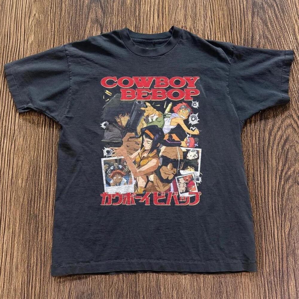 Gildan Men Black T-Shirt, Cowboy Bebop Black Anime T-Shirt